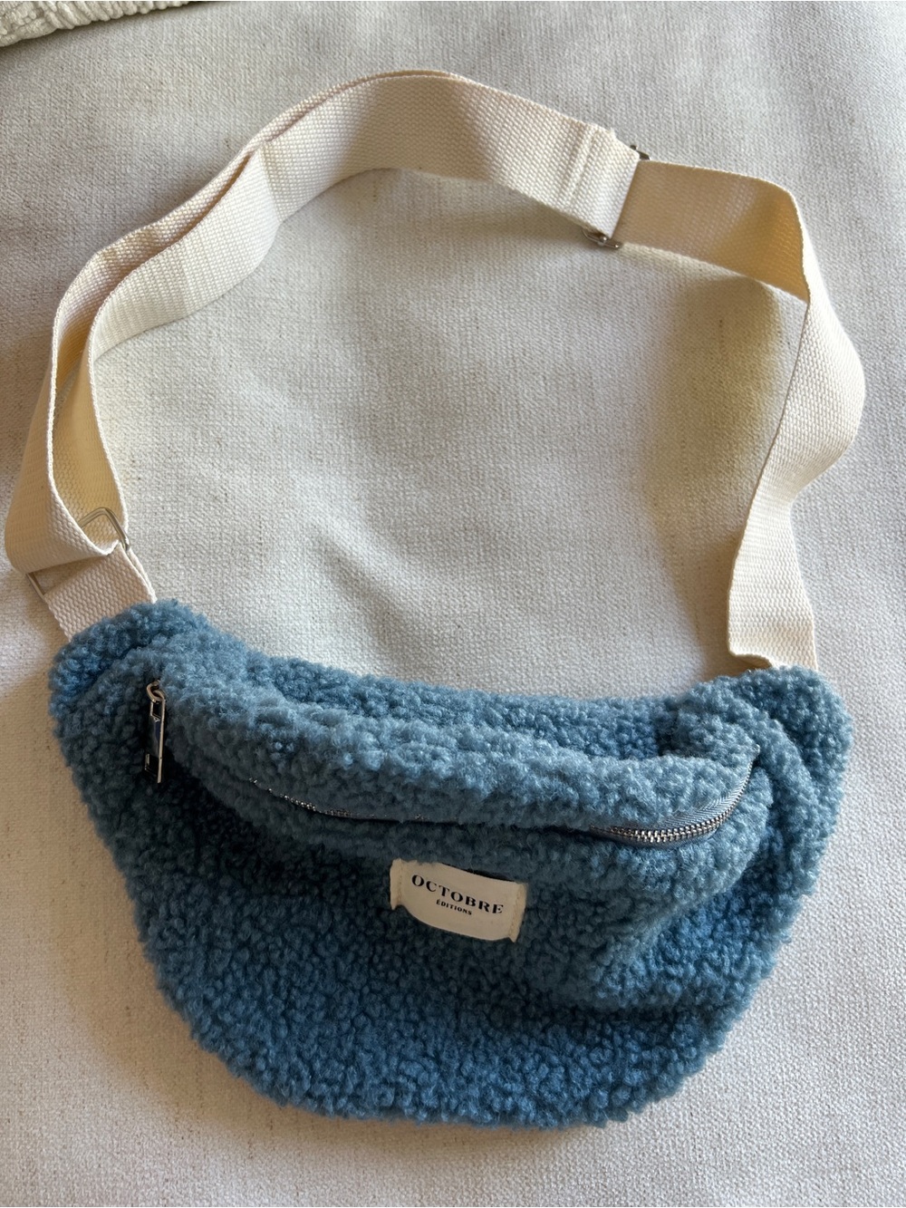 Sezane Octobre Editions Blue Sherpa Crossbody Waist Bag